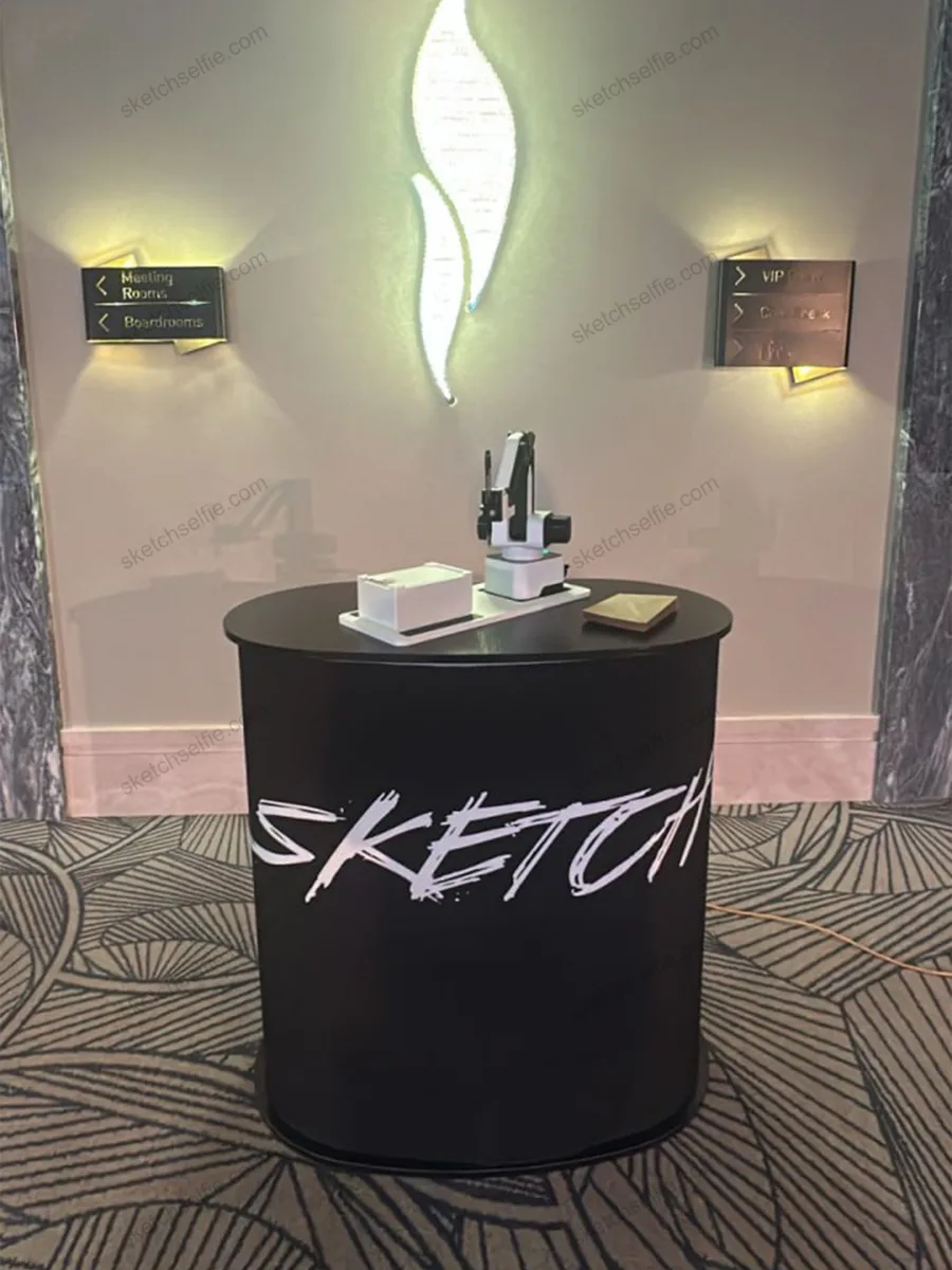 sketchbot setup at corporate event