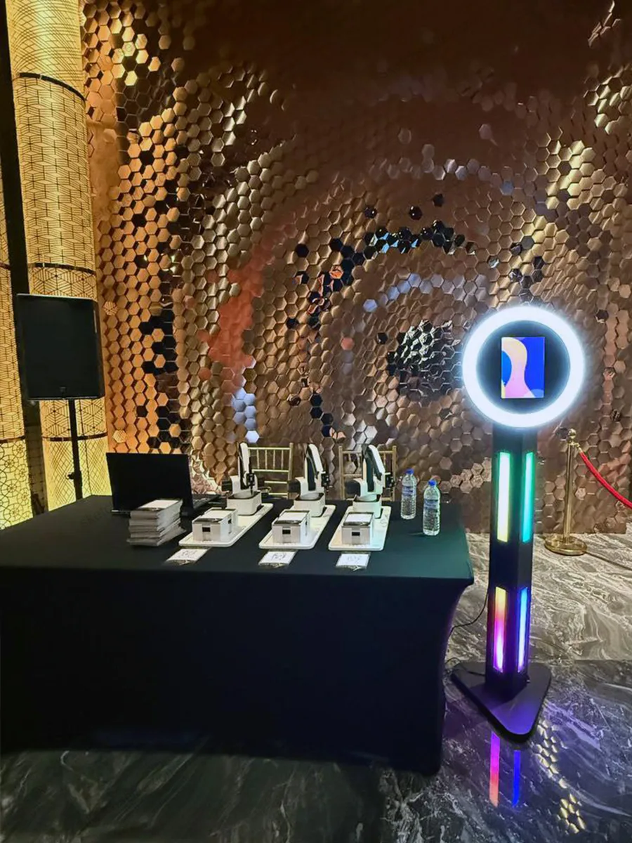 three sketch robots ready for event