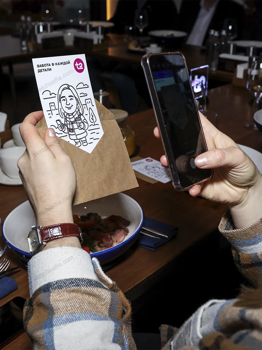 event visitor photographing finished sketch